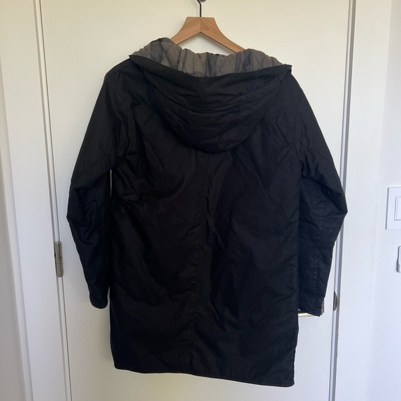 BARBOUR // coll quilted waxed barn jacket with hood - Picture 3 of 6